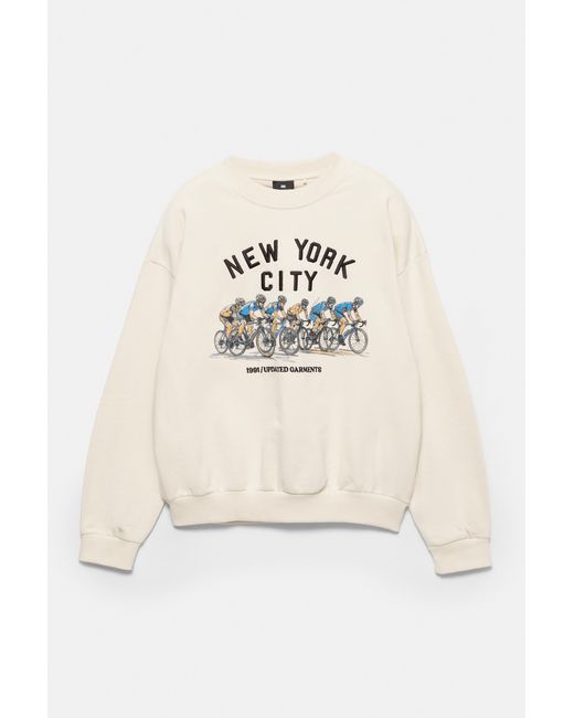 Pull&Bear Multicolor Cyclist Graphic Sweatshirt for men