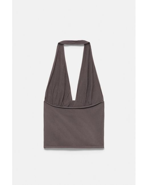 Pull&Bear Multicolor Studded Halter Top