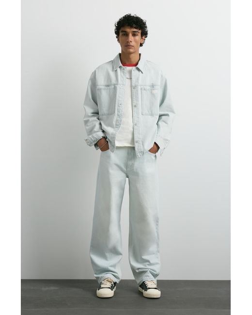 Pull&Bear Gray Wide-Leg Jeans for men