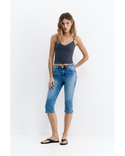 Pull&Bear Blue Thin Strap Top