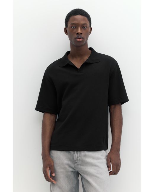 Pull&Bear Blue Short Sleeve Interlock Polo Shirt for men
