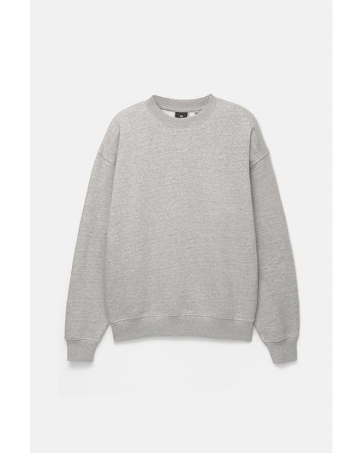 Pull&Bear Gray Basic Round Neck Sweatshirt for men