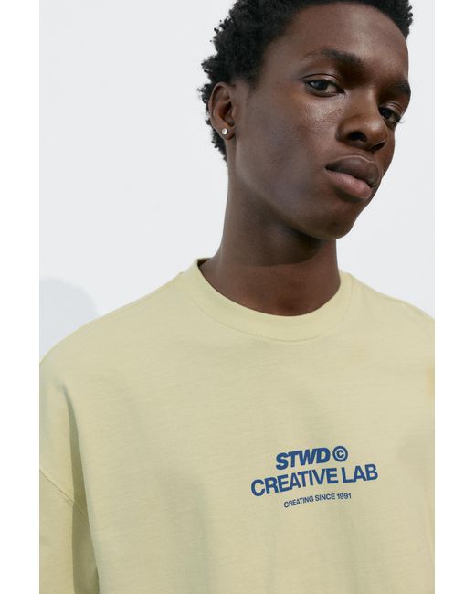 Pull&Bear Blue Stwd Creative Lab T-Shirt for men