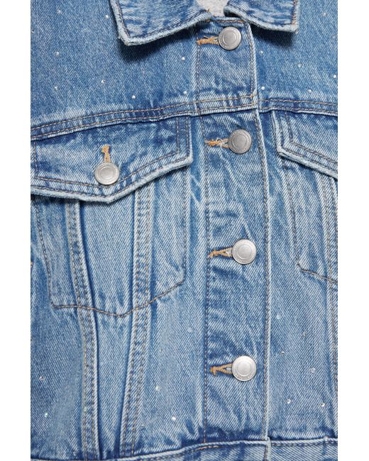 Pull&Bear Cropped Denim Jack Met Strass in het Blue