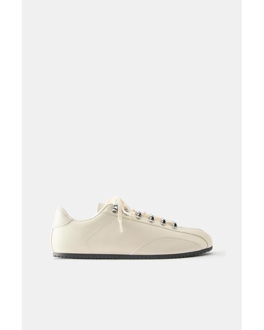 Pull&Bear Bowling Sneakers in het White