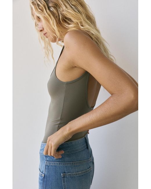 Pull&Bear Blue Polyamide Bodysuit With Thin Straps