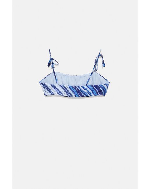 Top À Bretelles Rayé Pull&Bear en coloris Blue