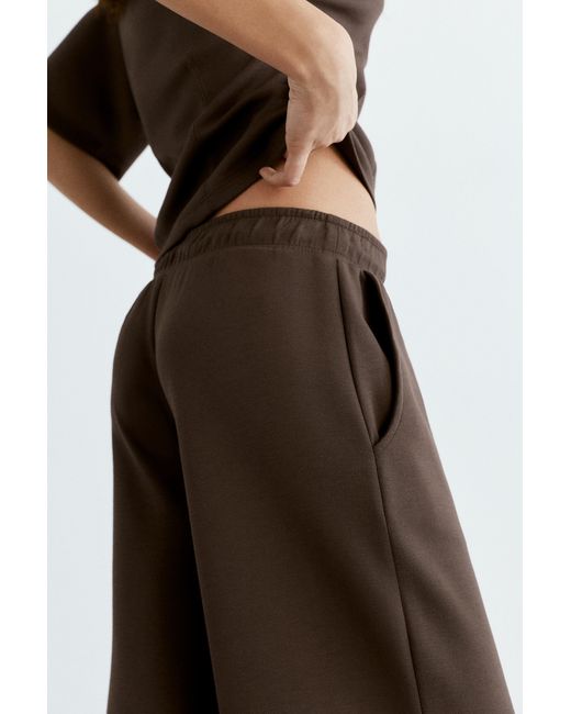 Pull&Bear White Soft-Touch Wide-Leg Trousers