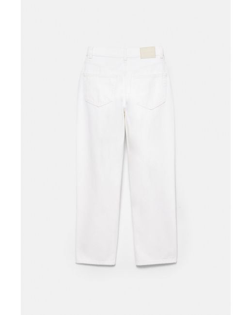 Pull&Bear White High-Waist Mom Jeans