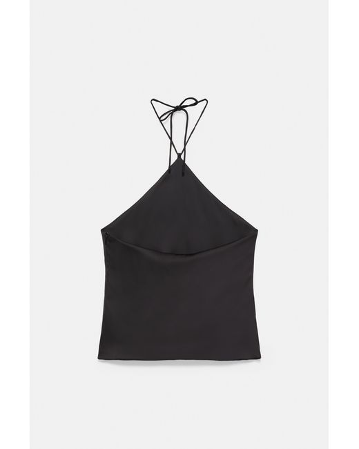 Pull&Bear Satijnen Haltertop in het Blue