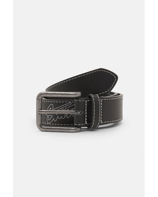 Pull&Bear Black Stwd Embroidered Belt for men