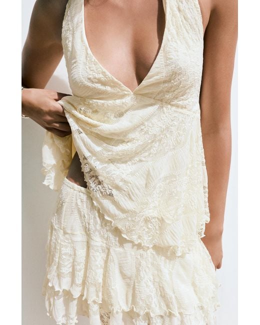 Pull&Bear White Lace Halter Top