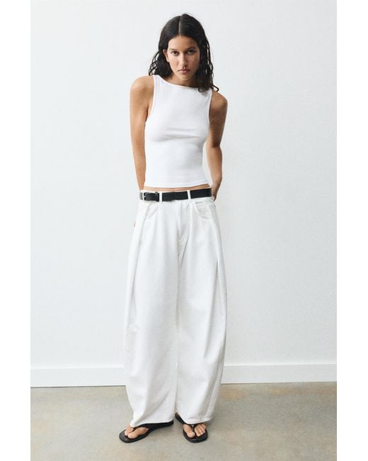 Pull&Bear Tanktop Met Boothals in het White
