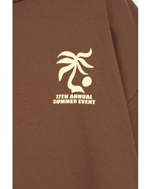 Pull&Bear Green Chocolate Palm Tree Graphic T-Shirt