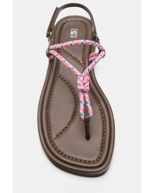 Pull&Bear Brown Flat Rope Sandals