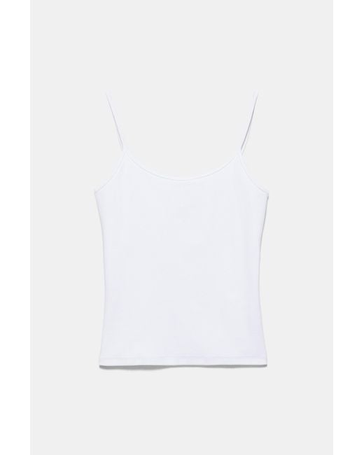Pull&Bear White Thin Strap Top