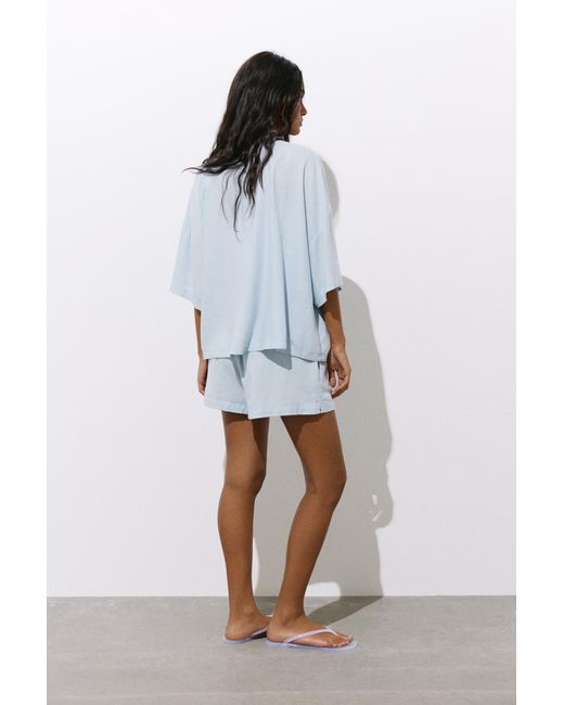 Pull&Bear Gray Linen Blend Shorts