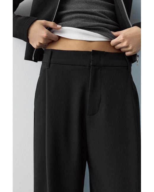 Pull&Bear Black Darted Smart Trousers