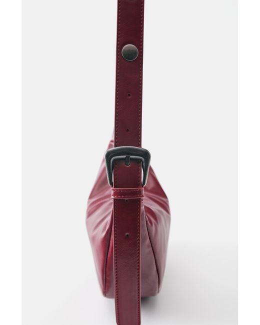 Pull&Bear Pink Half Moon Crossbody Bag With Studs