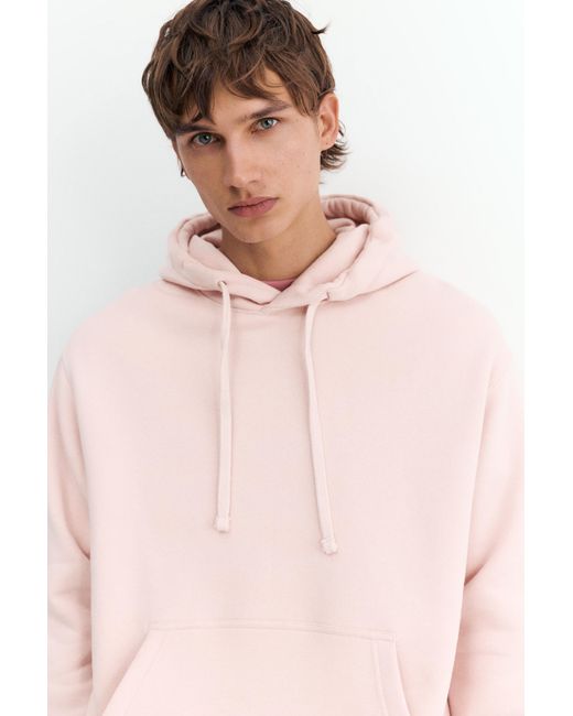 Pull&Bear Pink Basic Hooded Sweatshirt for men