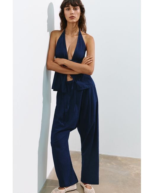 Pull&Bear Blue Fluid Baggy Jeans