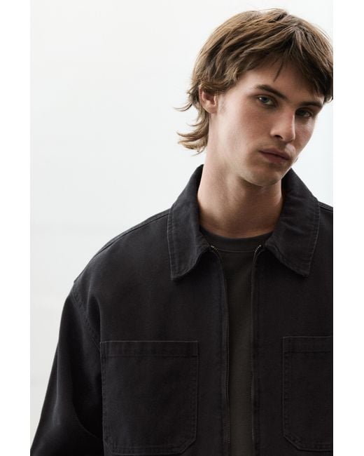 Giacca Camicia Con Zip di Pull&Bear in Black da Uomo