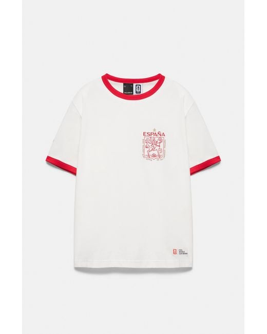 Pull&Bear White Spain Fifa World Cup 26 T-Shirt for men