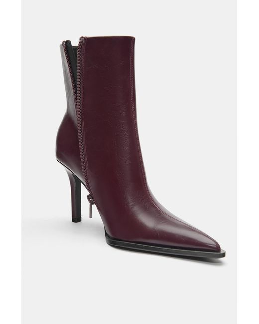 Pull&Bear Purple Stiefeletten Mit Feinem Absatz
