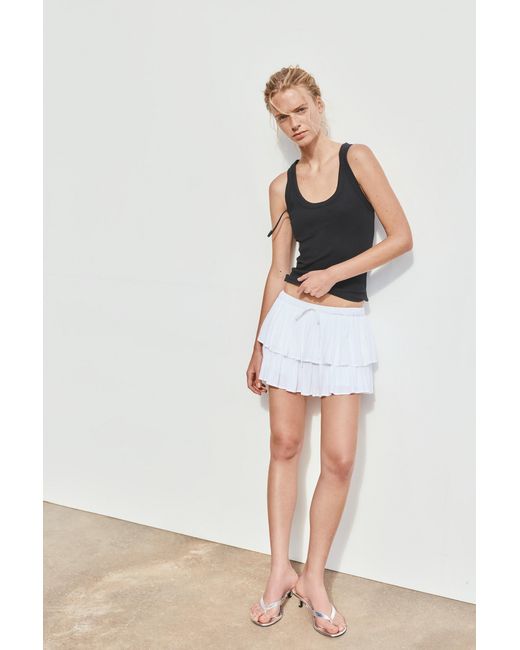 Pull&Bear White Skort With Ruffles