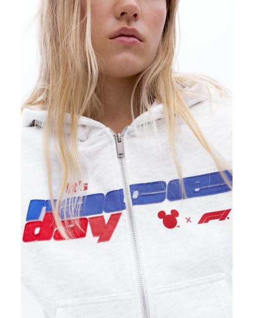 Pull&Bear White Disney X F1 Zip Hoodie
