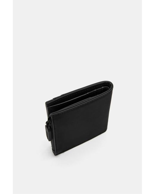 Pull&Bear Black Rubberised Wallet for men