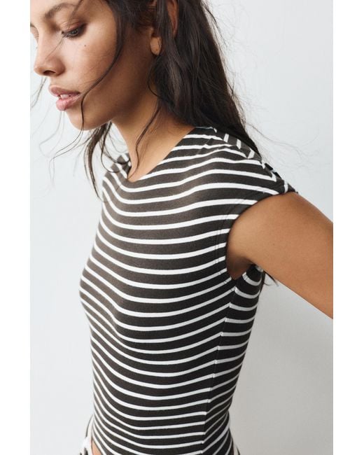Pull&Bear Blue Fitted Short Sleeve T-Shirt