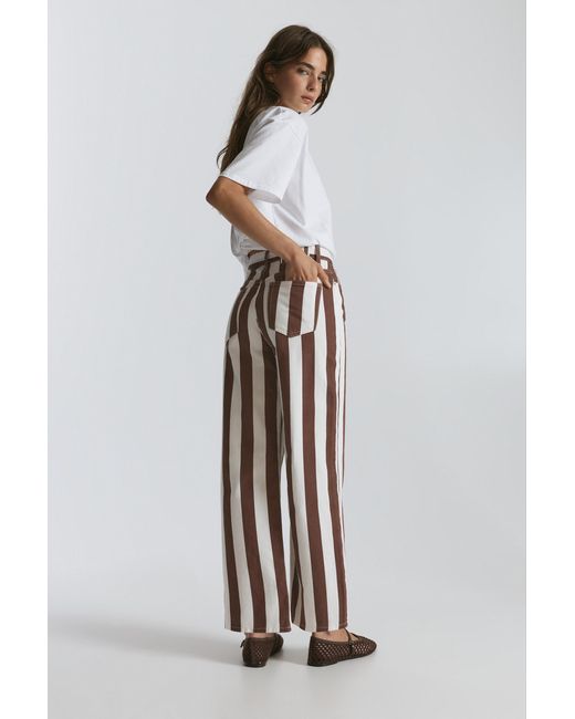 Pull&Bear Gestreepte Straight Broek in het Green
