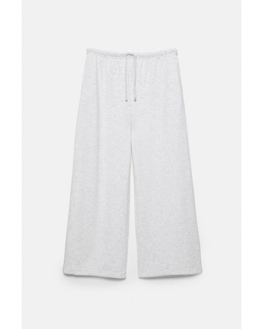 Pull&Bear Blue Wide-Leg Tracksuit Bottoms With Adjustable Hem