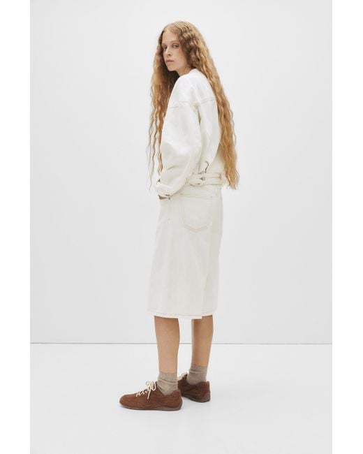 Pull&Bear White Weiße Jorts Mit Textur