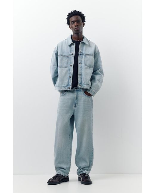 Pull&Bear Blue Denim Trucker Jacket for men