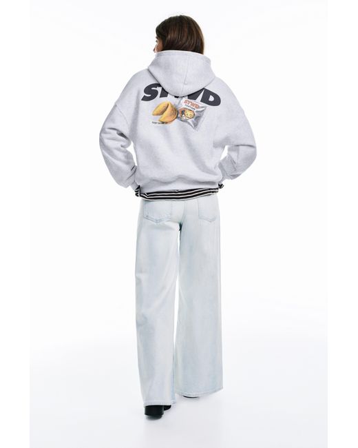 Pull&Bear White Stwd Fortune Cookie Hoodie