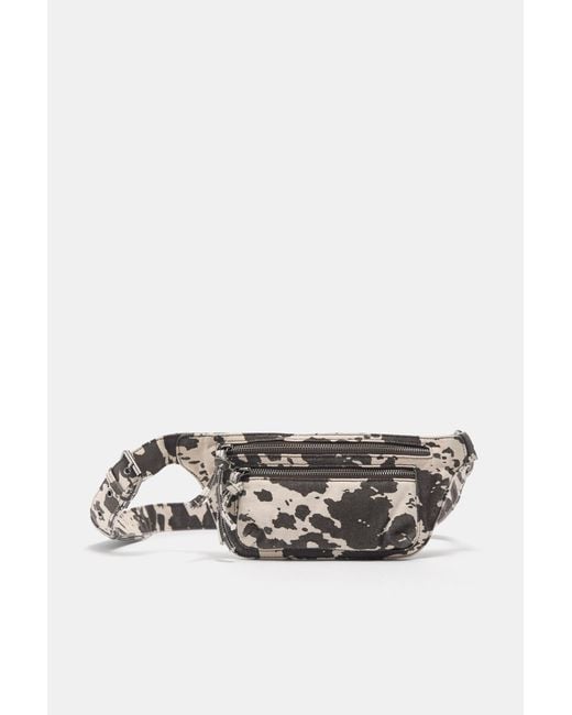 Pull&Bear White Cow Print Belt Bag
