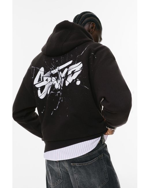 Pull&Bear Black Stwd Hoodie for men