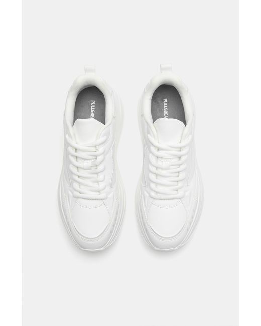 Pull&Bear White Chunky Trainers
