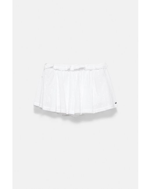 Pull&Bear White Swiss Embroidery Mini Skirt