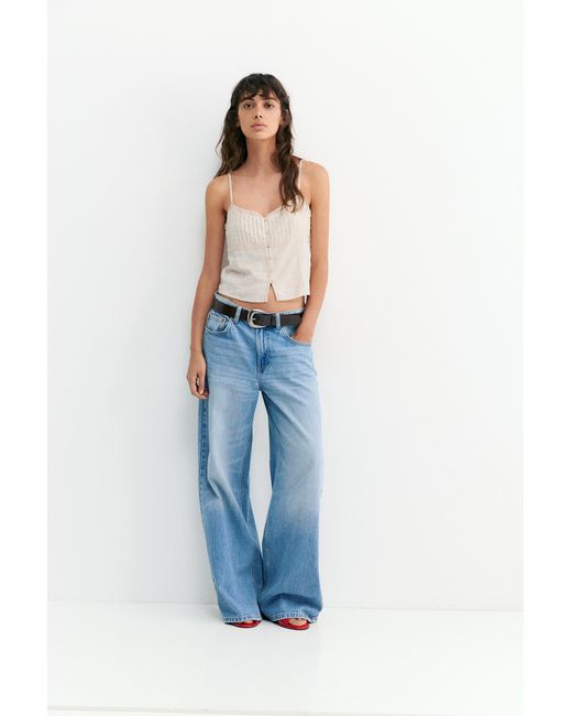 Pull&Bear White Linen Blend Camisole Top