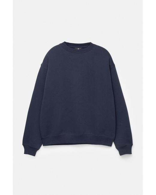 Pull&Bear Blue Basic Round Neck Sweatshirt for men