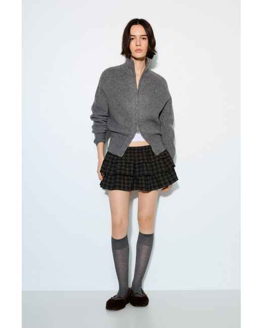 Pull&Bear Gray Zip-Up Cardigan