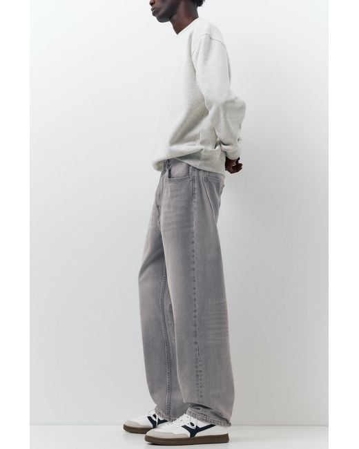 Pull&Bear Black Baggy Jeans for men