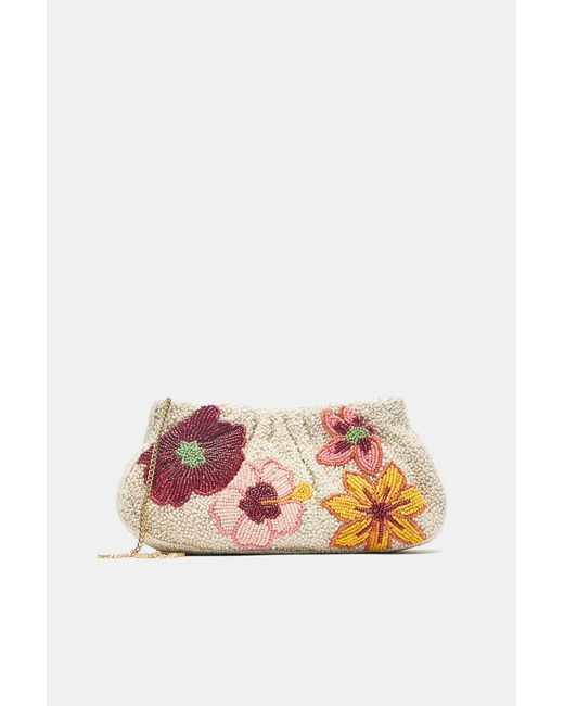 Pull&Bear Brown Clutch Mit Perlen