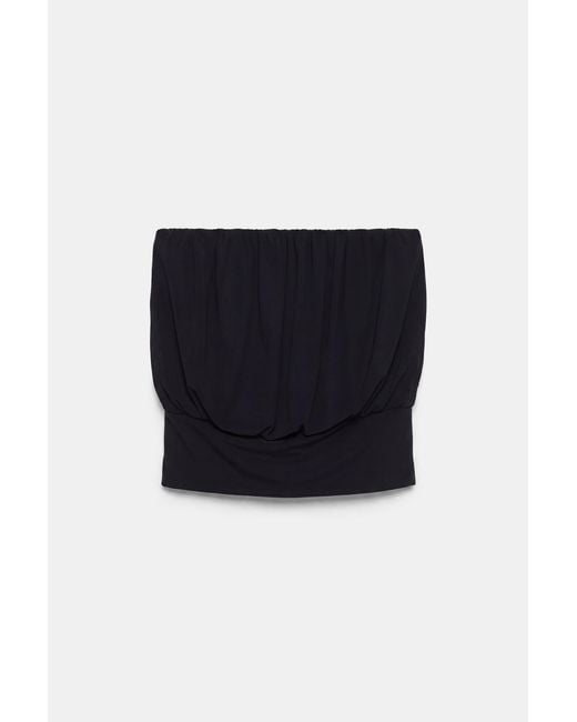 Pull&Bear Strapless Top Met Tailleband in het Black