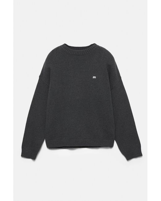 Pull Brodé Devant Pull&Bear en coloris Gray