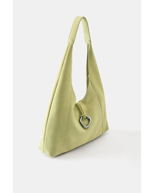 Pull&Bear Green Leather Ring Shopper Bag