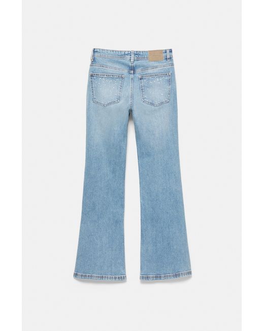 Pull&Bear Bootcut Jeans Met Stras in het Blue